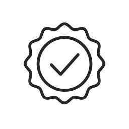 Flat minimal checkmark icon in dark charcoal on a white background