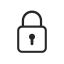 Minimal lock icon, centered, black line art on white background