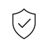 Minimal line shield with a checkmark