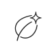 Minimal leaf and spark icon