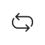 White circular arrow return icon