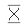 Minimal line icon of an hourglass