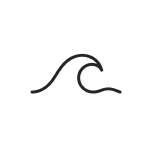 Minimal monogram wave glyph