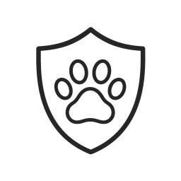 Minimal shield with paw icon