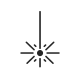 Minimal sparkle icon, centered, dark charcoal on pure white background