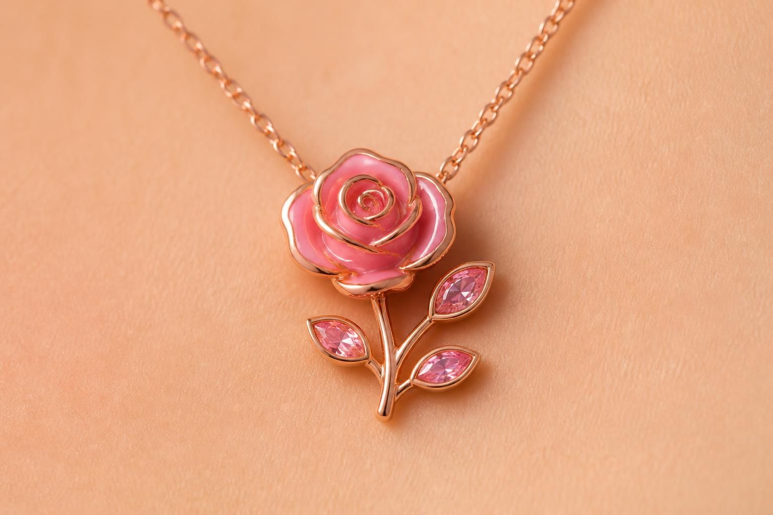 Close-up portrait of the Eternal necklace resting at the collarbone
